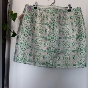 NWOT JCrew Green Geometric Patterned Women's Skirt size 8